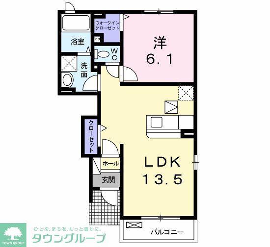 メゾンミルフィーユ B(1LDK/1階)の間取り写真