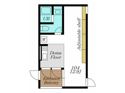 GROWTH TERRACE 蒲田(ワンルーム/1階)の間取り写真