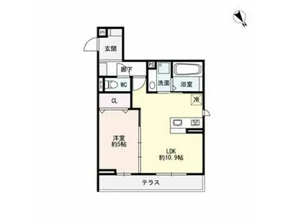 GRAND AGUN(1LDK/1階)の間取り写真