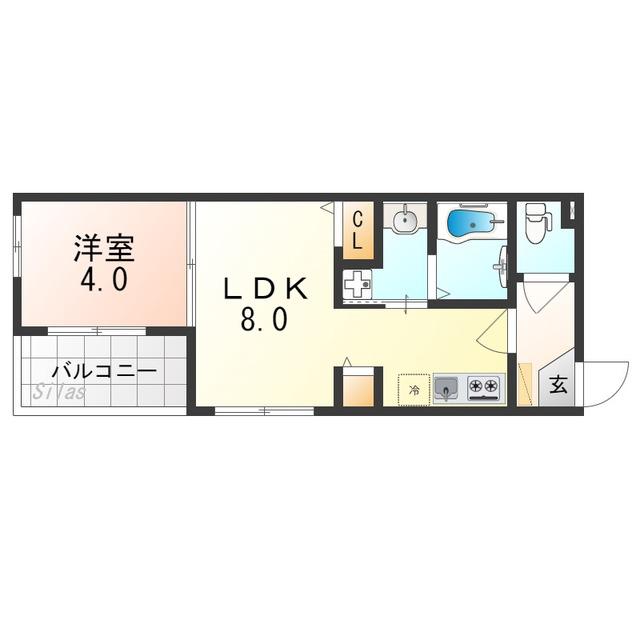 HARMONY TERRACE-SY 椥辻(1LDK/2階)の間取り写真