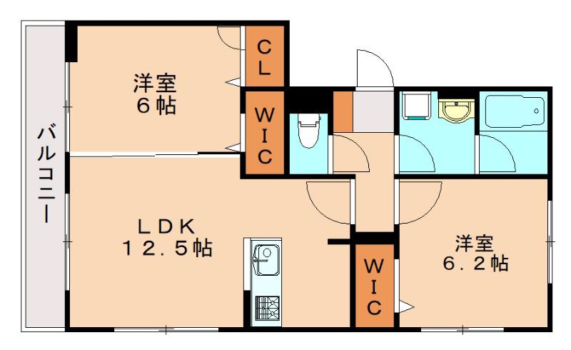 D-ROOM原町駅南(2LDK/2階)の間取り写真
