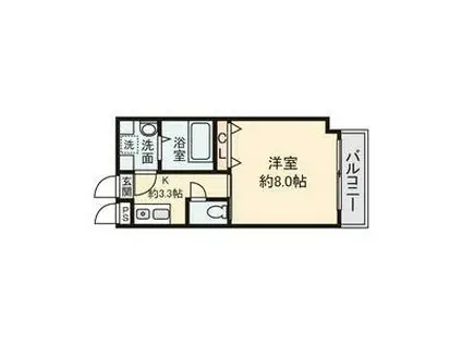 S-FLAT(1K/2階)の間取り写真