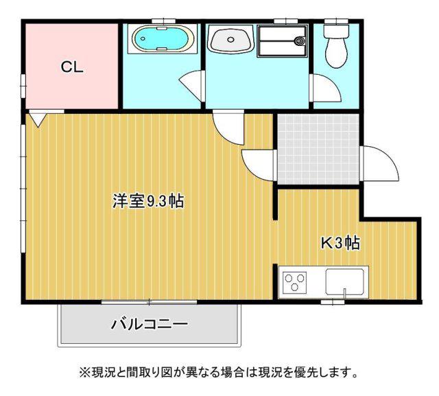 カーサフィオーレ(1K/1階)の間取り写真