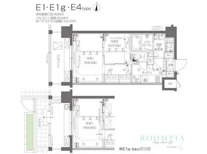 ZOOM新宿西落合(2K/6階)の間取り写真