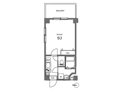 パークサイド芝(1K/6階)の間取り写真