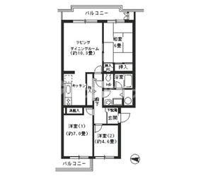 葛西ハイデンス(2LDK/4階)の間取り写真