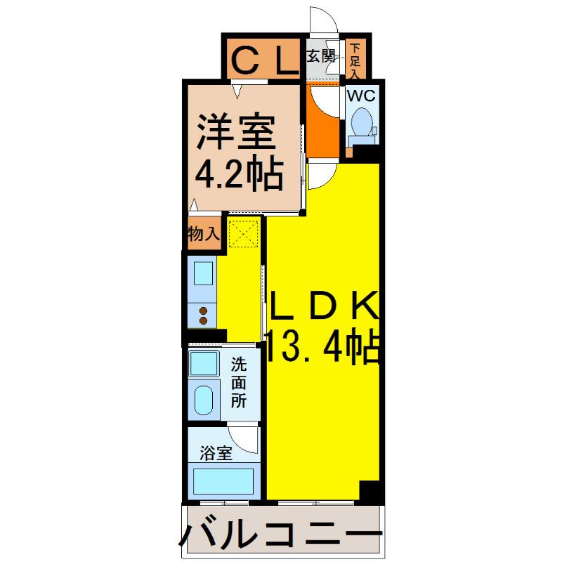 ALATO白壁(1LDK/7階)の間取り写真