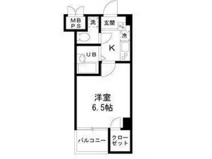 パラドール両国(1K/2階)の間取り写真