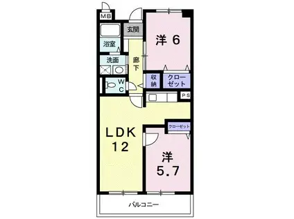 K・Iパレス(2LDK/3階)の間取り写真