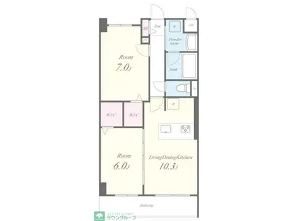 エスペランサ7(2LDK/2階)の間取り写真