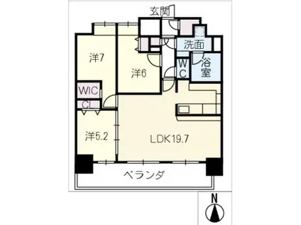 CERESDAIMON(3LDK/14階)の間取り写真