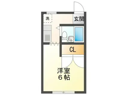 レジデンス北五味塚(1K/1階)の間取り写真