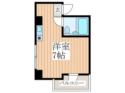 パークハイツ武蔵野(ワンルーム/2階)の間取り写真