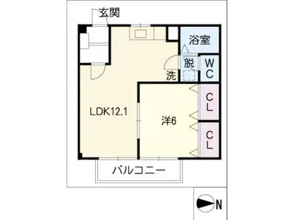 ジュネスAN(1LDK/1階)の間取り写真