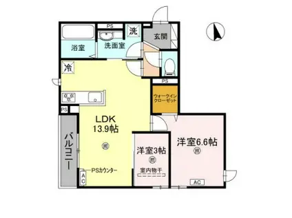 グランピース駒川(2LDK/3階)の間取り写真