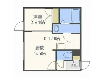 ラメゾンドボヌール(1LDK/3階)の間取り写真