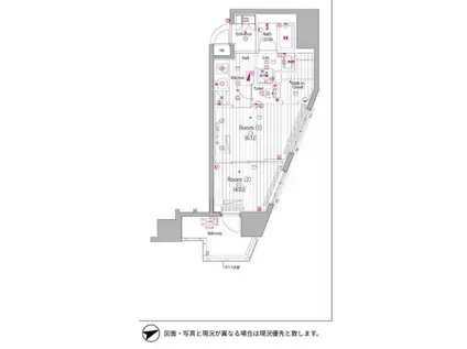 ガーラ・プレシャス代々木上原(2K/13階)の間取り写真