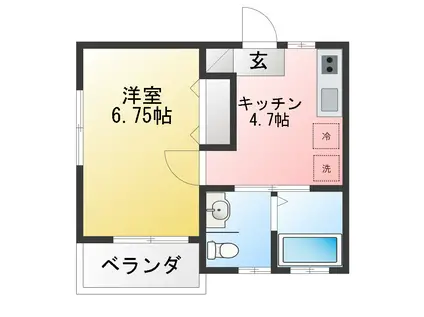 PARK NAKAHARA(1K/1階)の間取り写真