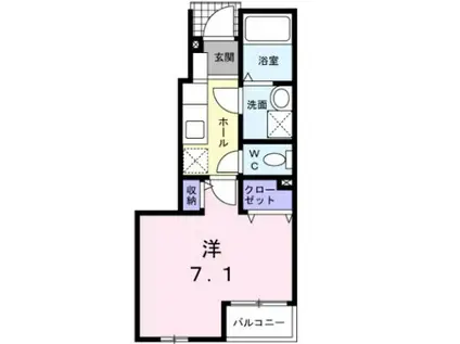 プル―リオン浜田山(1K/1階)の間取り写真