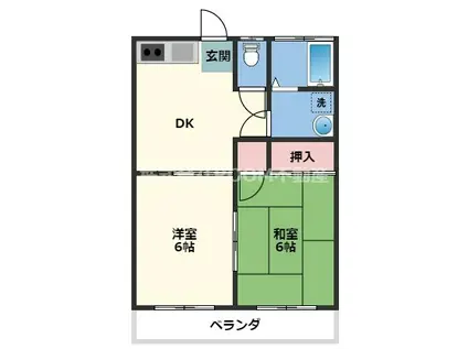 祝吉コーポレーション(2DK/2階)の間取り写真