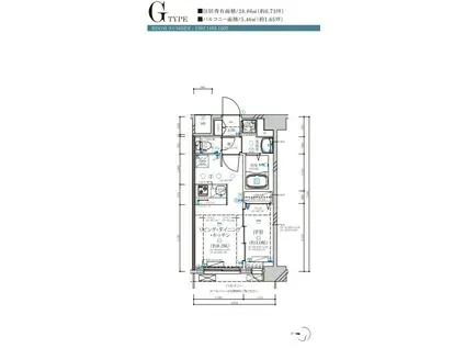 ディアレイシャス名古屋大須通(1LDK/13階)の間取り写真