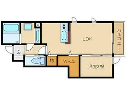 MY DEAR LIFE七松 2(1LDK/1階)の間取り写真