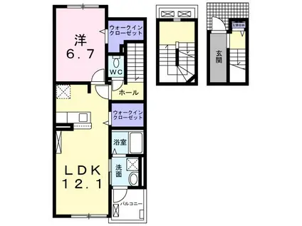 ピノ・ノワール(1LDK/3階)の間取り写真