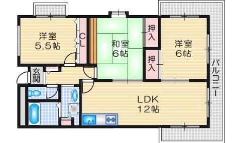 ヌーベルシャトー(3LDK/3階)の間取り写真