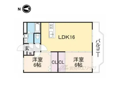 BARONESSAⅡ(2LDK/3階)の間取り写真