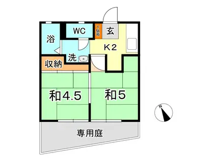 AKASAKI APARTMENT(2K/1階)の間取り写真