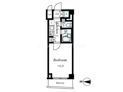ルーブル大森山王(1K/2階)の間取り写真