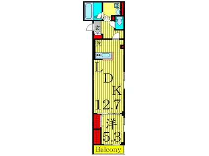 LAPIS LAZULI(1LDK/2階)の間取り写真