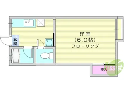 メゾンプラトー(1K/1階)の間取り写真