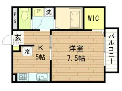 アムールラフォーレ(1DK/2階)の間取り写真