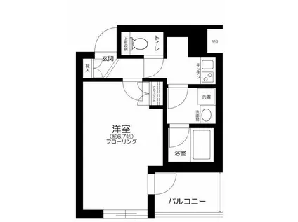 グラーサ銀座イースト(1K/4階)の間取り写真