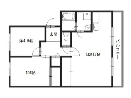 ウィステリア構(3DK/3階)の間取り写真