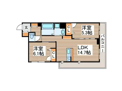 DI VALORE(2LDK/1階)の間取り写真