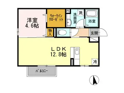 NAISSANCE・YAMA(1LDK/1階)の間取り写真