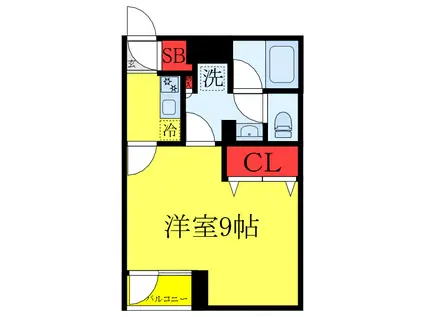 RELUXIA東武練馬(1K/3階)の間取り写真