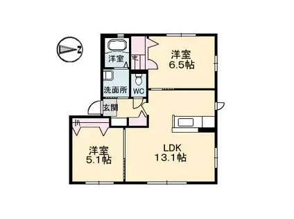 K・SQUARE(2LDK/2階)の間取り写真