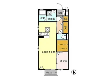 サンフィールド天神(1LDK/1階)の間取り写真