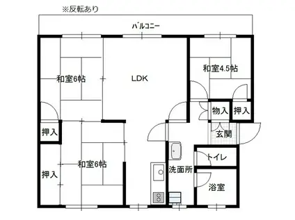 グラッツアモーレ高岡(3LDK/3階)の間取り写真