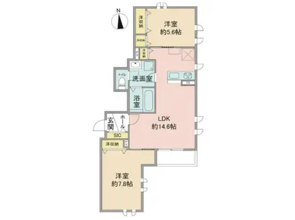 WISTERIA VILLAGE(2LDK/1階)の間取り写真