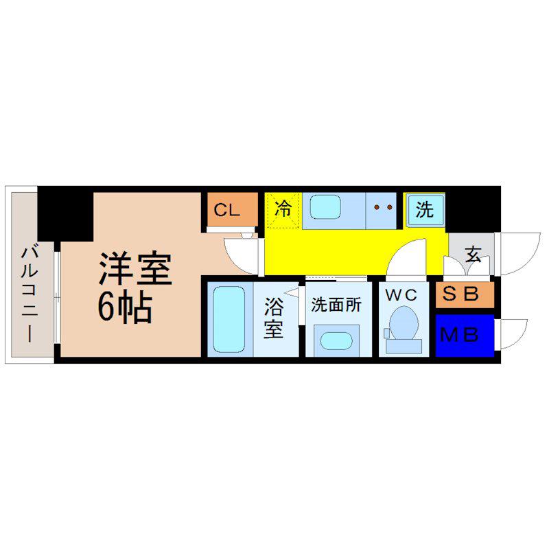 エステムコート名古屋新栄アクシス(1K/3階)の間取り写真