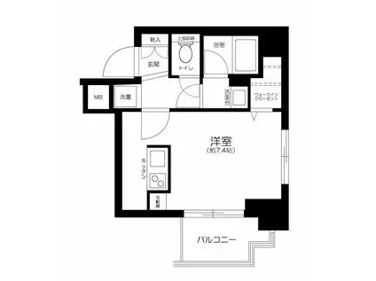 メイクスデザイン両国ノース(ワンルーム/2階)の間取り写真