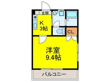 コーポラス若竹(1K/2階)の間取り写真
