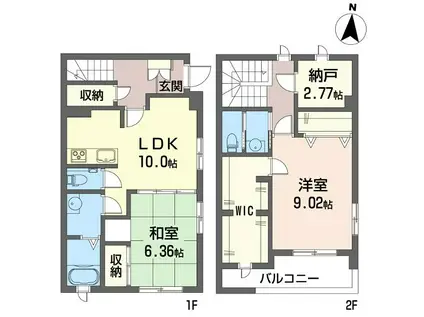 ルミエール山王(2SLDK/1階)の間取り写真