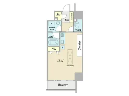 NUDGEONE.呉服町(ワンルーム/7階)の間取り写真