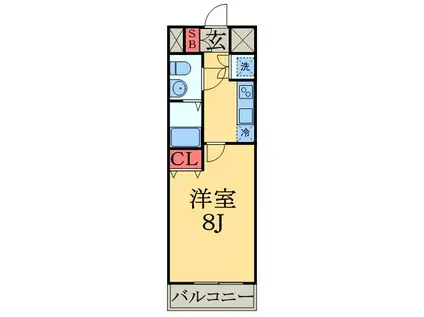 KDX千葉中央レジデンス(1K/8階)の間取り写真