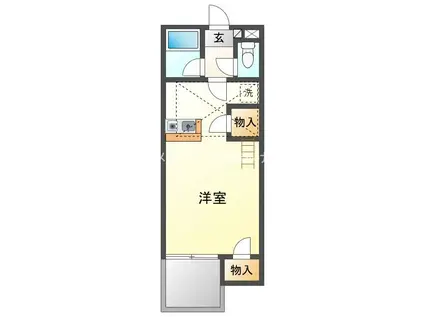 セザンヌ佐藤(ワンルーム/2階)の間取り写真